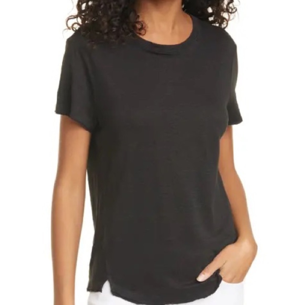 📦 5/$25 H&M L.O.G.G. Organic Linen Cotton Basic Black Short Sleeve Tee T-Shirt